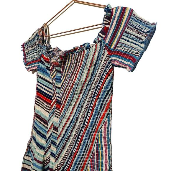 Parker Women's Multicolored Zizola Off-Shoulder Patchwork Mini Dress Size Medium - Picture 4 of 9